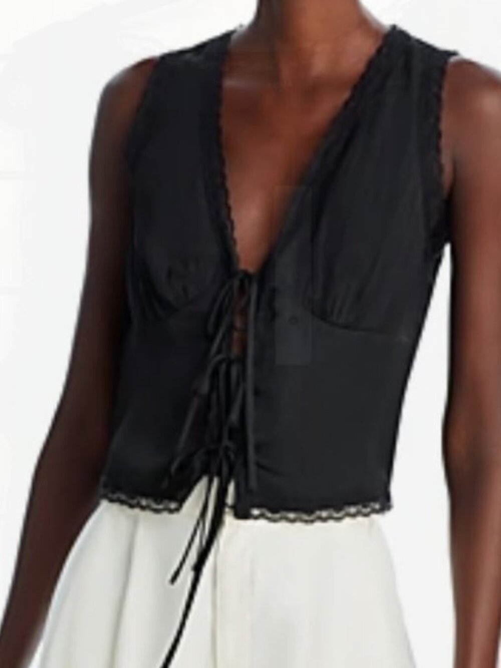 Aqua Tie-Front Camisole